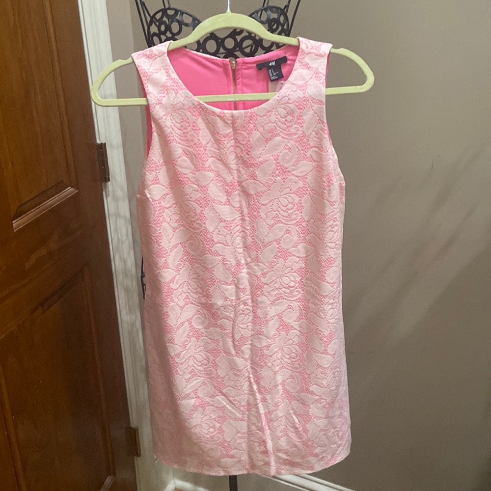 Pink Sleeveless lace Dress